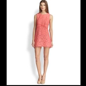 BCBGMaxazria Amelie Coral Lace Mini Dress - Women's Size XS